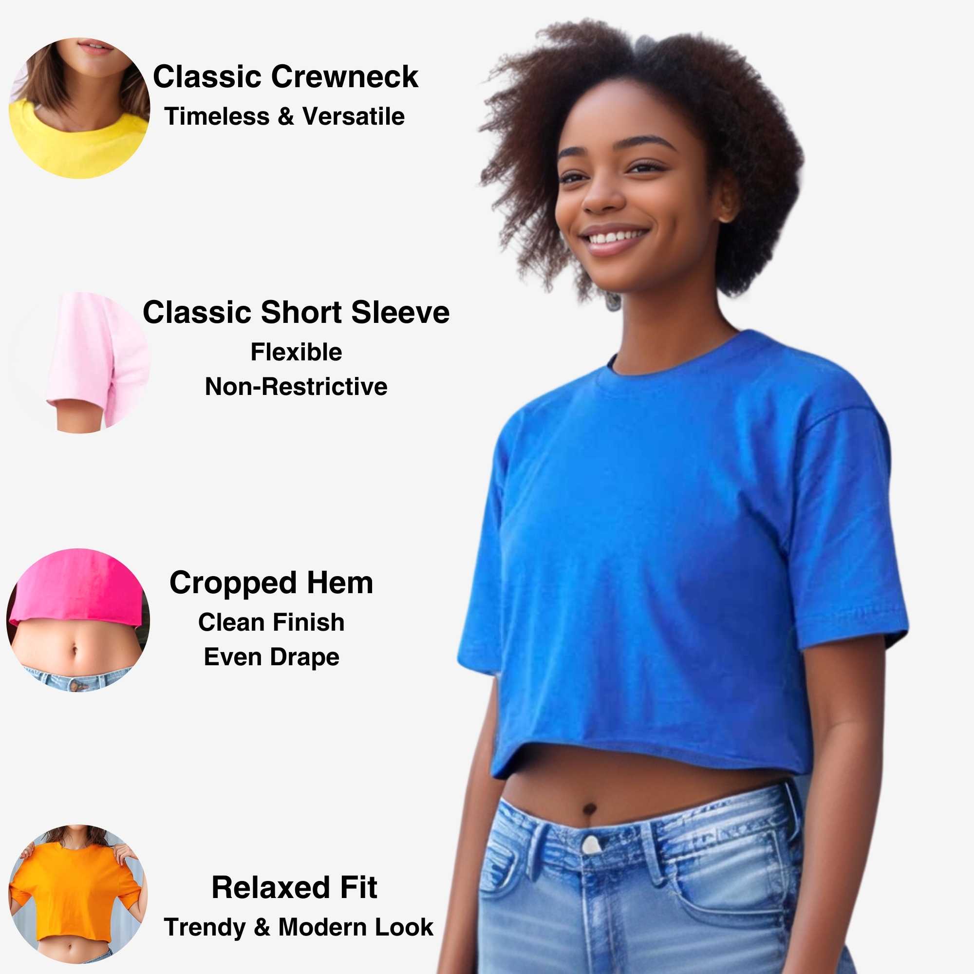 Women's Cropped T-shirt | Versatile & Classic Naturals Collection - XS / Black - www.upstandingapparel.com