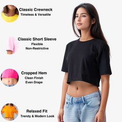 Women's Cropped T-shirt | Versatile & Classic Naturals Collection - XS / Black - www.upstandingapparel.com