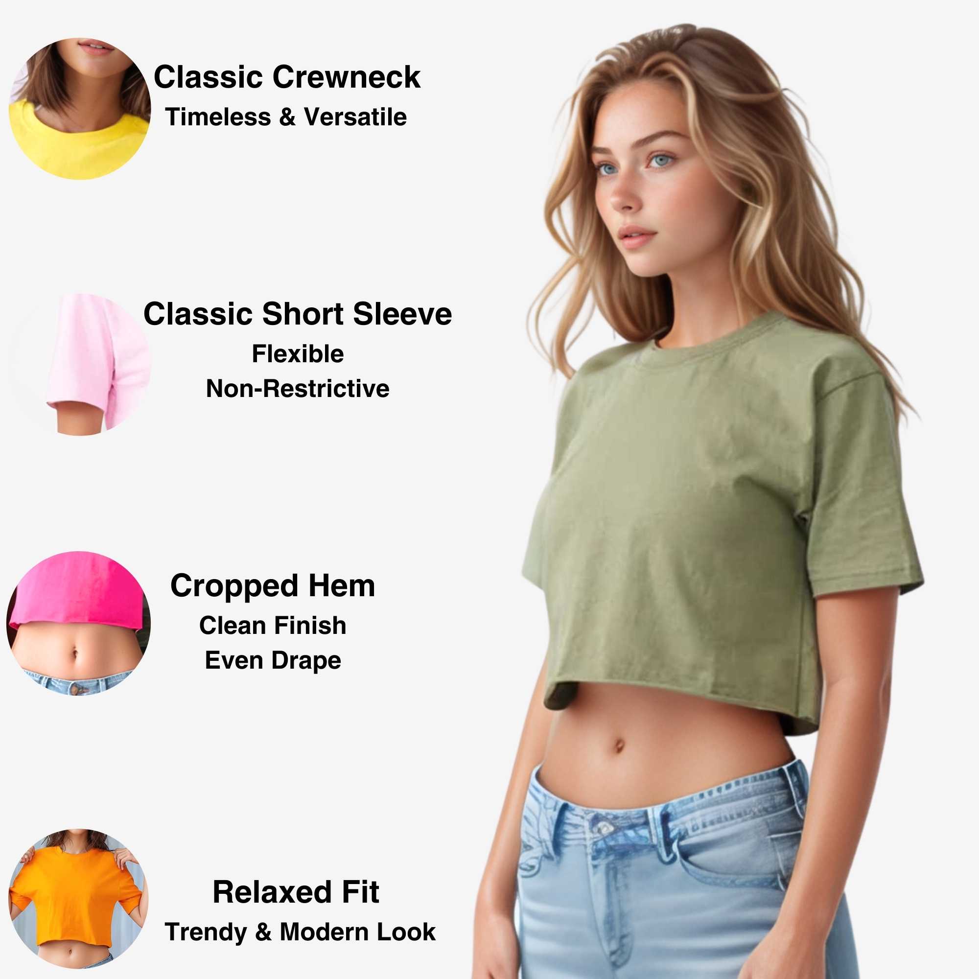 Women's Cropped T-shirt | Versatile & Classic Naturals Collection - XS / Black - www.upstandingapparel.com