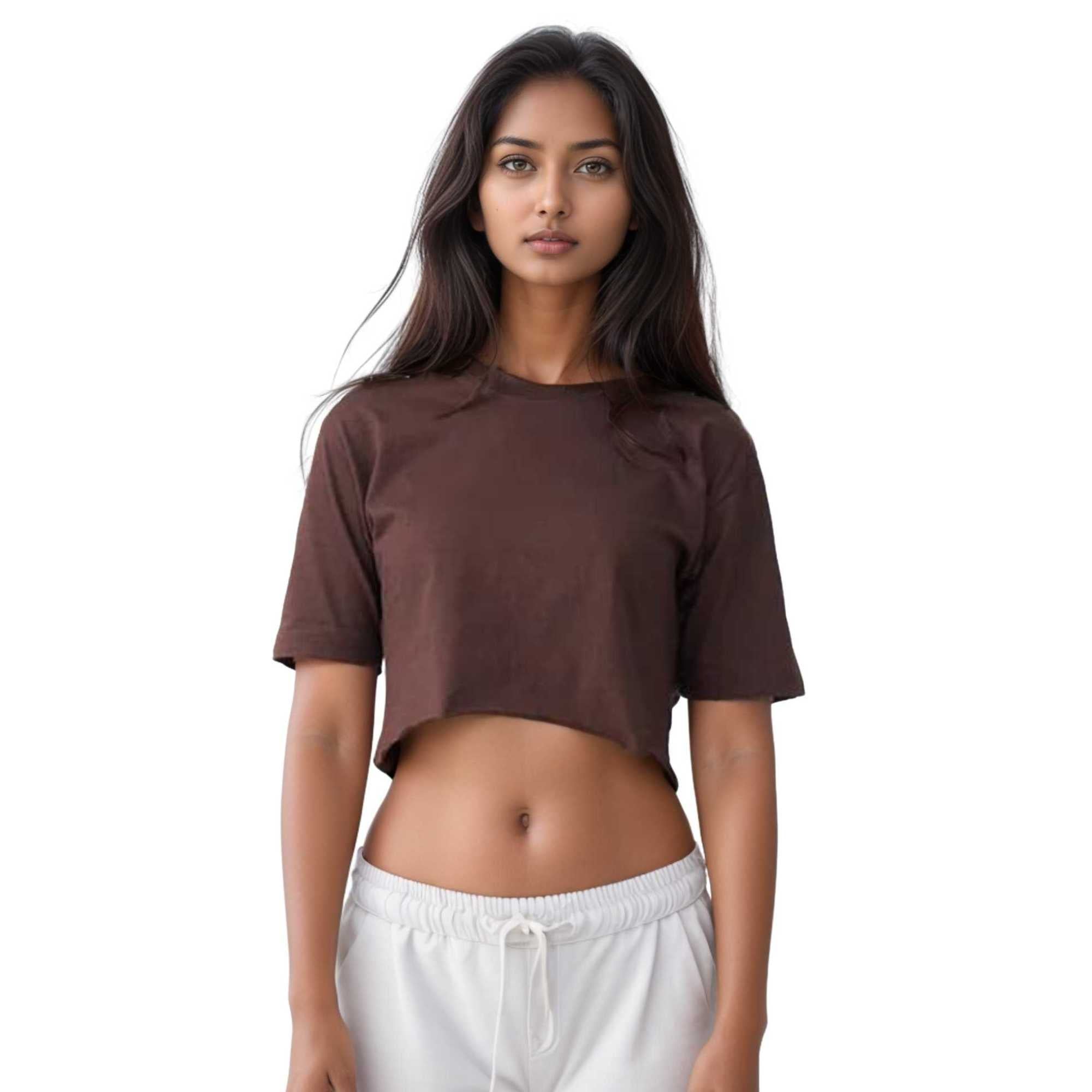 Women's Cropped T-shirt | Versatile & Classic Naturals Collection - XS / Brown - www.upstandingapparel.com