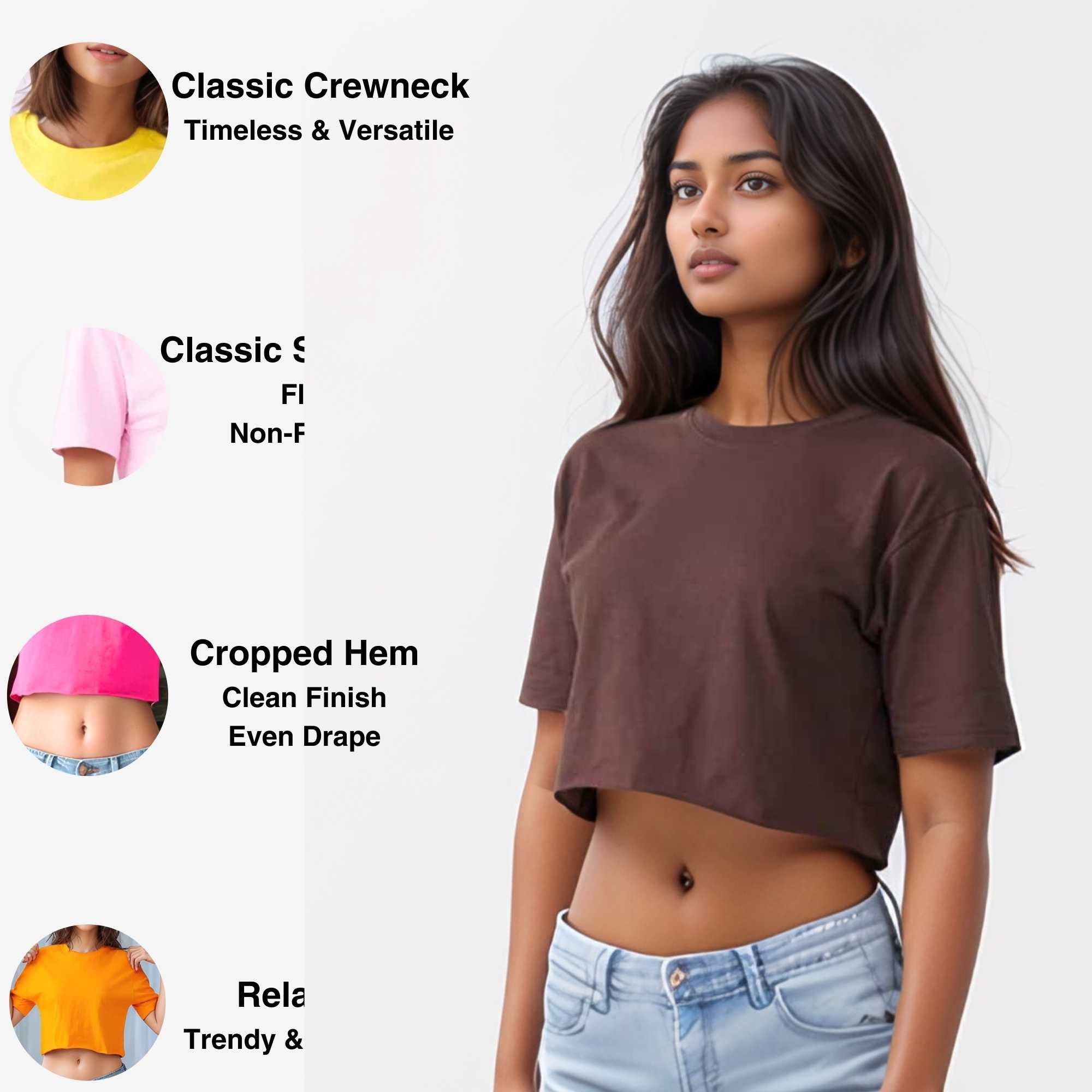 Women's Cropped T-shirt | Versatile & Classic Naturals Collection - XS / Black - www.upstandingapparel.com
