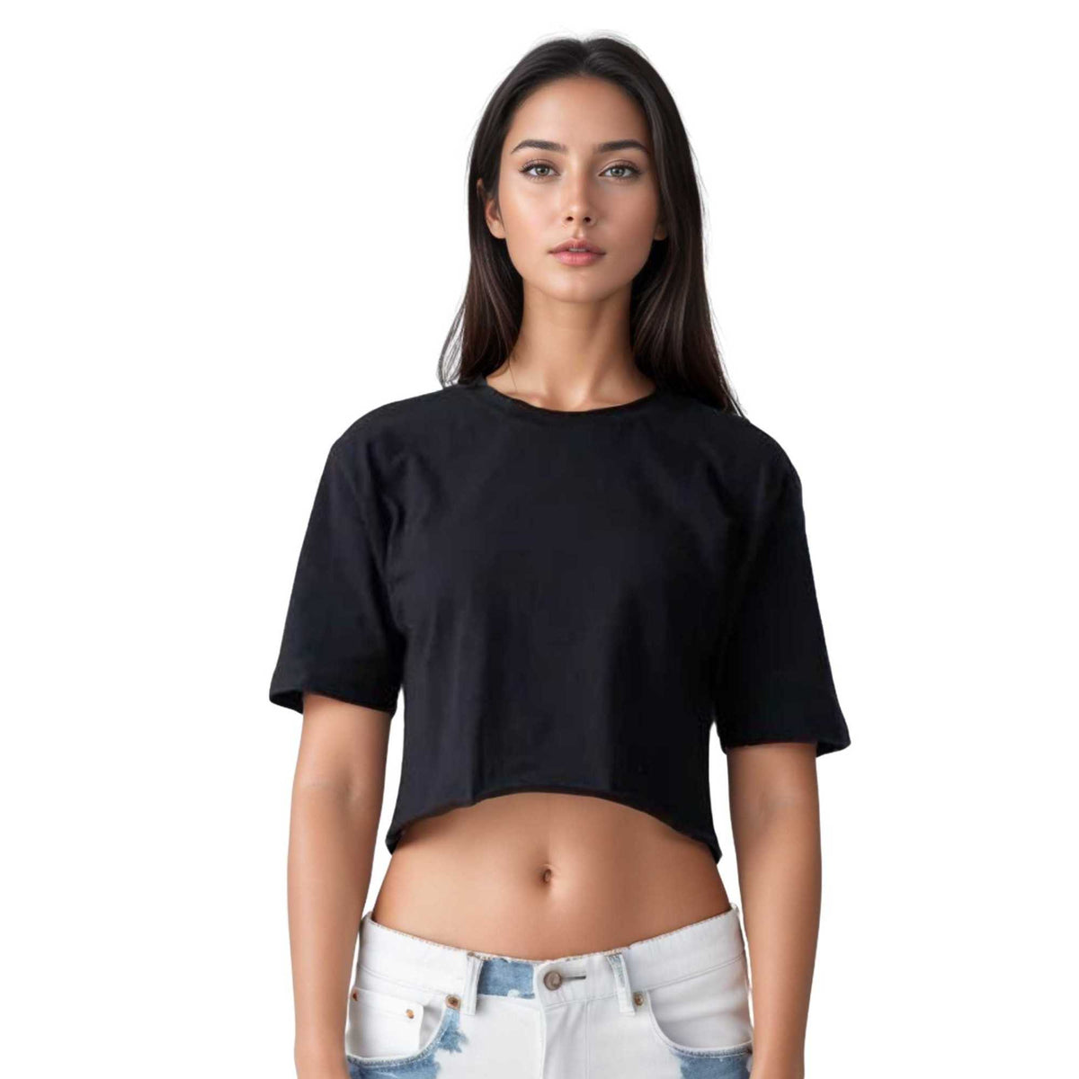 Women's Cropped T-shirt | Versatile & Classic Naturals Collection - XS / Black - www.upstandingapparel.com