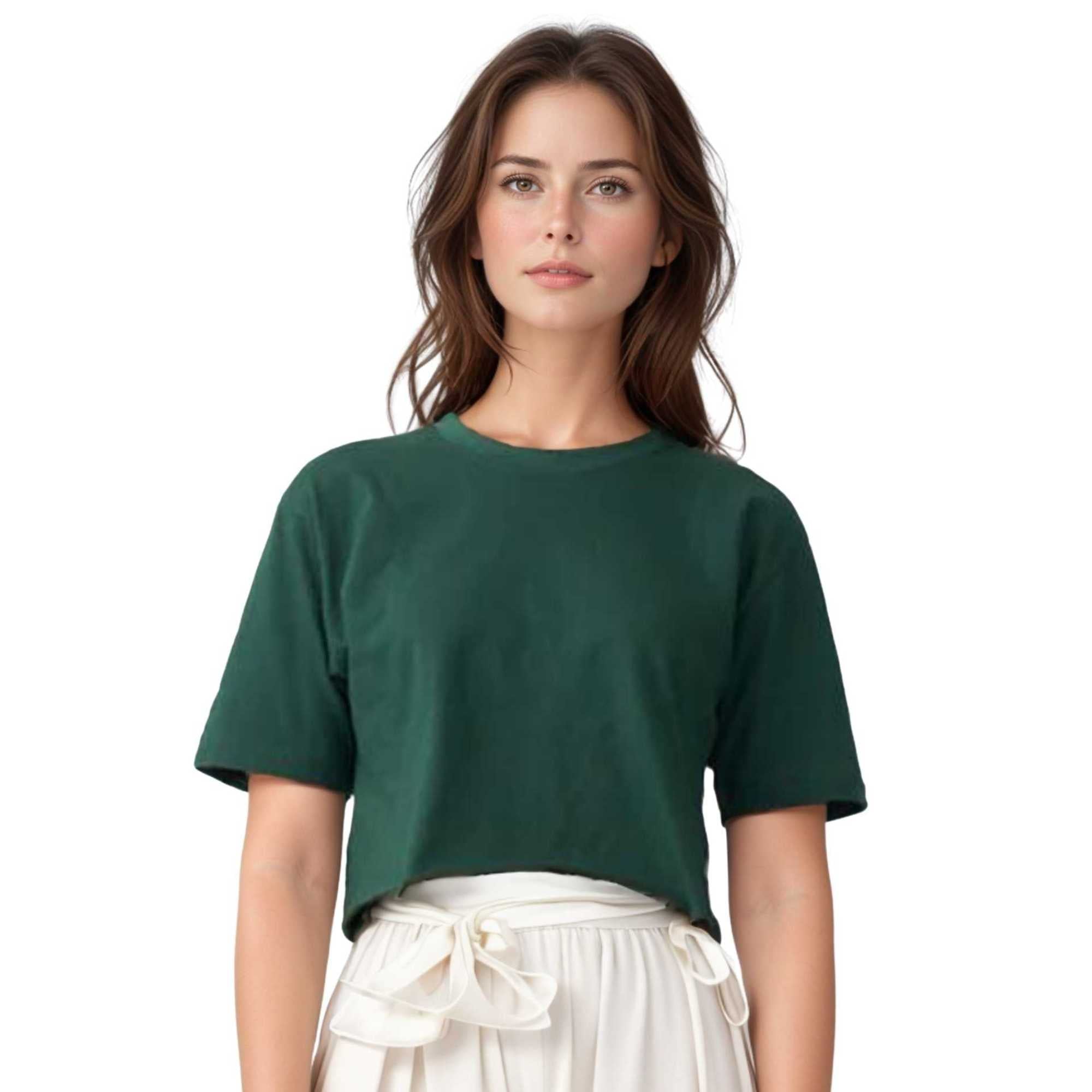 Women's Cropped T-shirt | Versatile & Classic Naturals Collection - XS / Hunter Green - www.upstandingapparel.com