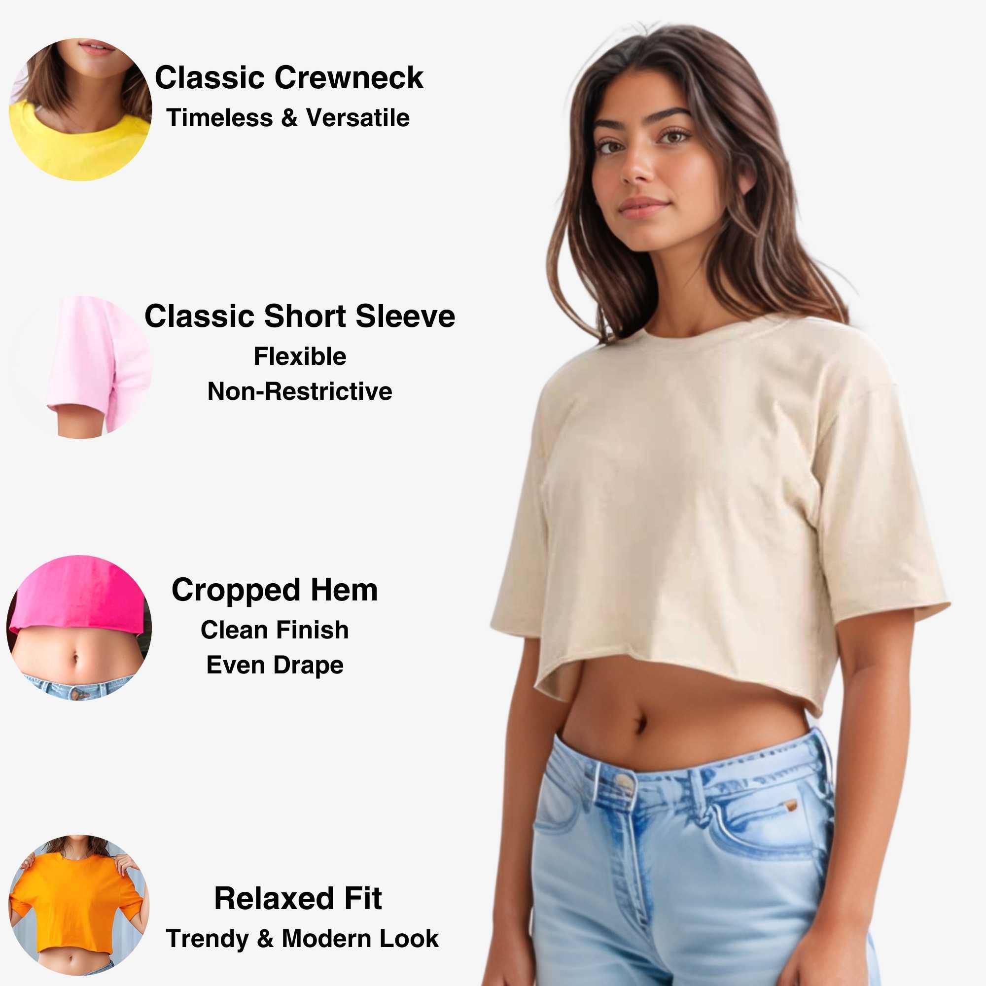 Women's Cropped T-shirt | Versatile & Classic Naturals Collection - XS / Black - www.upstandingapparel.com