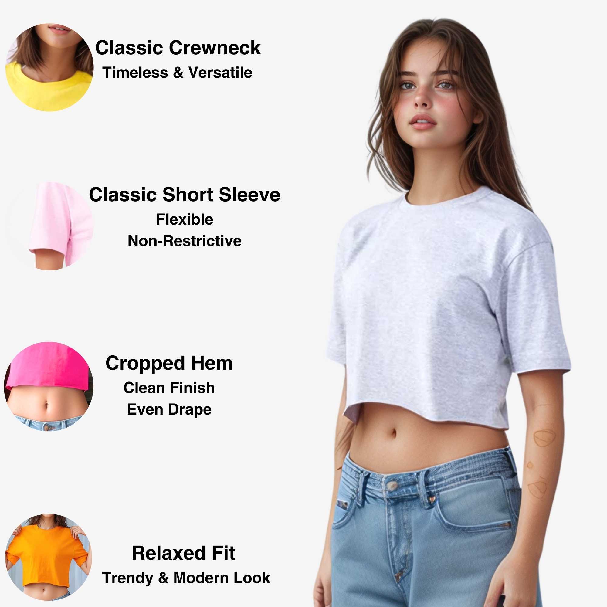 Women's Cropped T-shirt | Versatile & Classic Naturals Collection - XS / Black - www.upstandingapparel.com