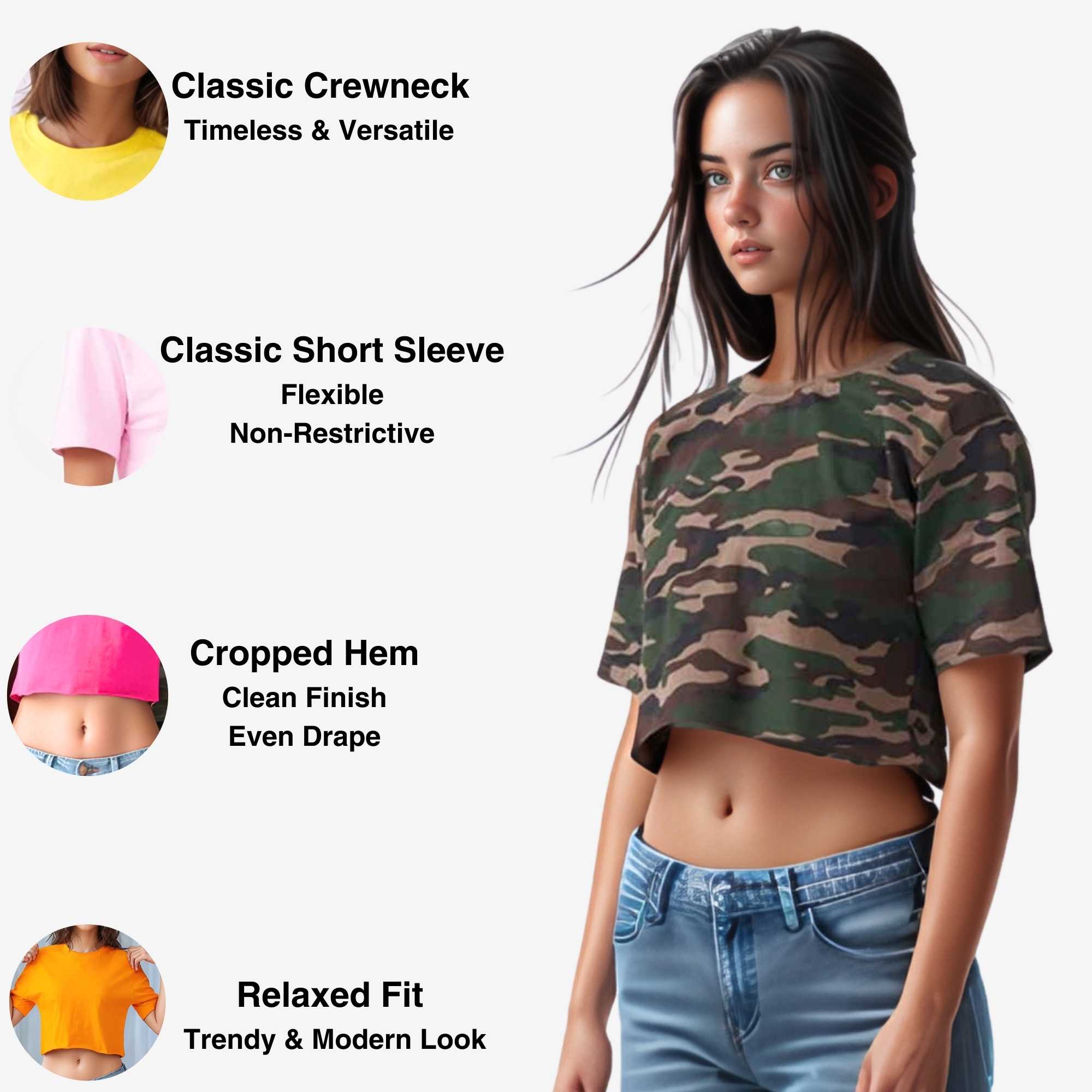 Women's Cropped T-shirt | Versatile & Classic Naturals Collection - XS / Black - www.upstandingapparel.com