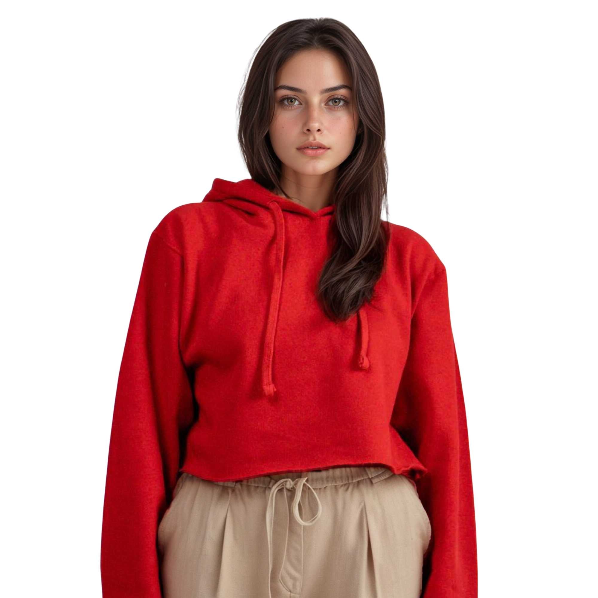 Women's Soft Fleece Cropped Hoodie | Timeless Comfort & Style - XS / Red - www.upstandingapparel.com