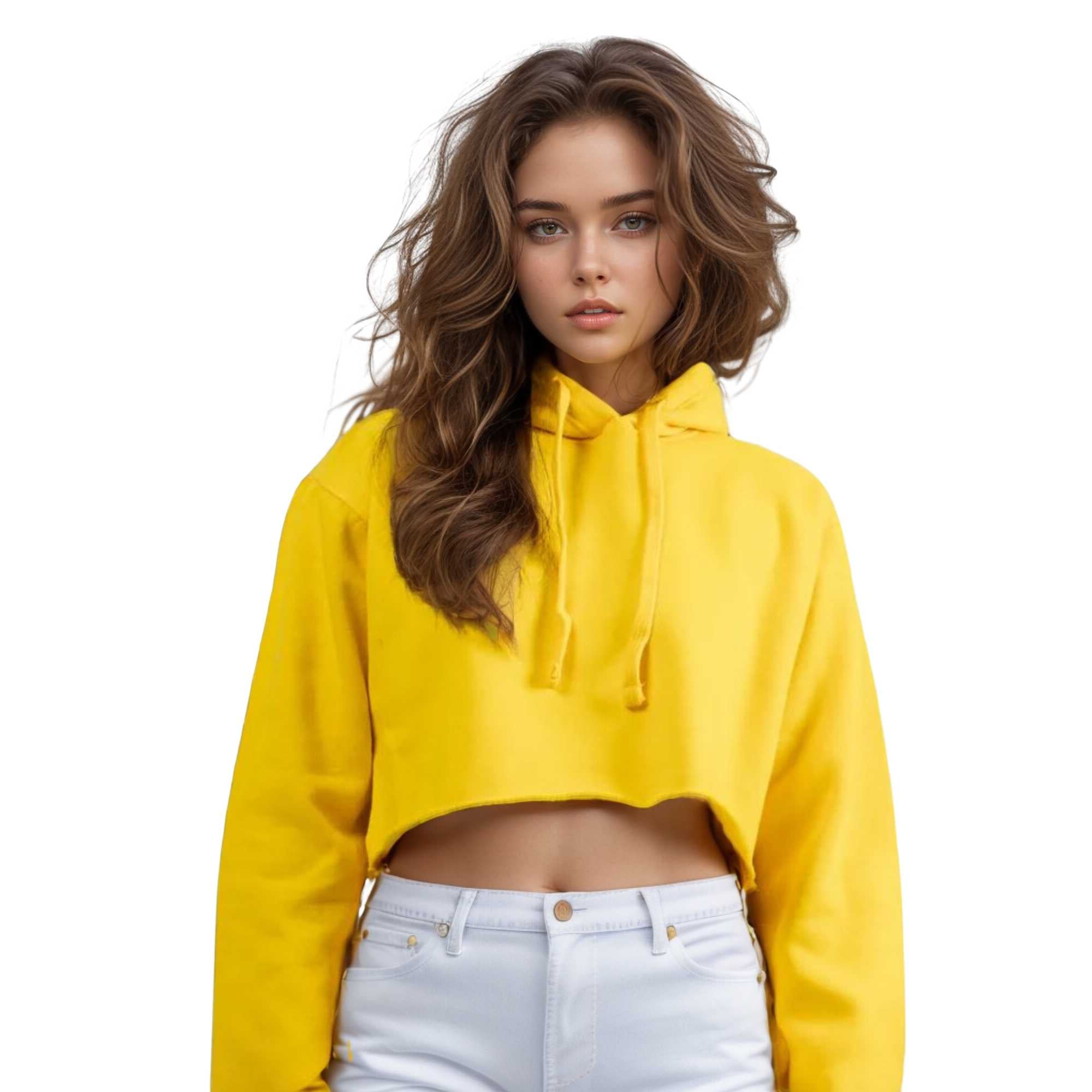 Women's Soft Fleece Cropped Hoodie | Timeless Comfort & Style - XS / Yellow - www.upstandingapparel.com