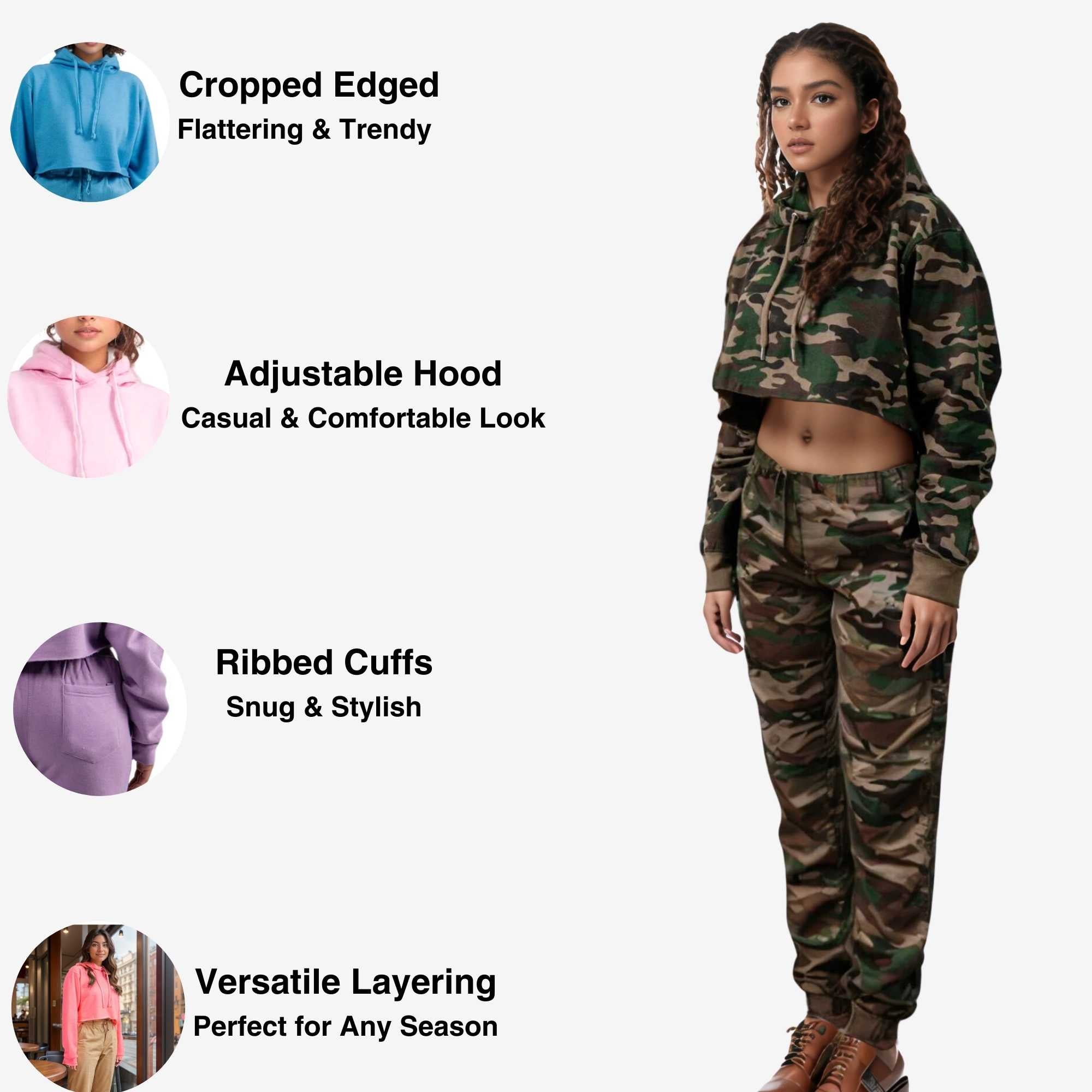 Women's Soft Fleece Cropped Hoodie | Timeless Comfort & Style - XS / Black - www.upstandingapparel.com