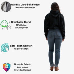Women's Soft Fleece Cropped Hoodie | Timeless Comfort & Style - XS / Black - www.upstandingapparel.com