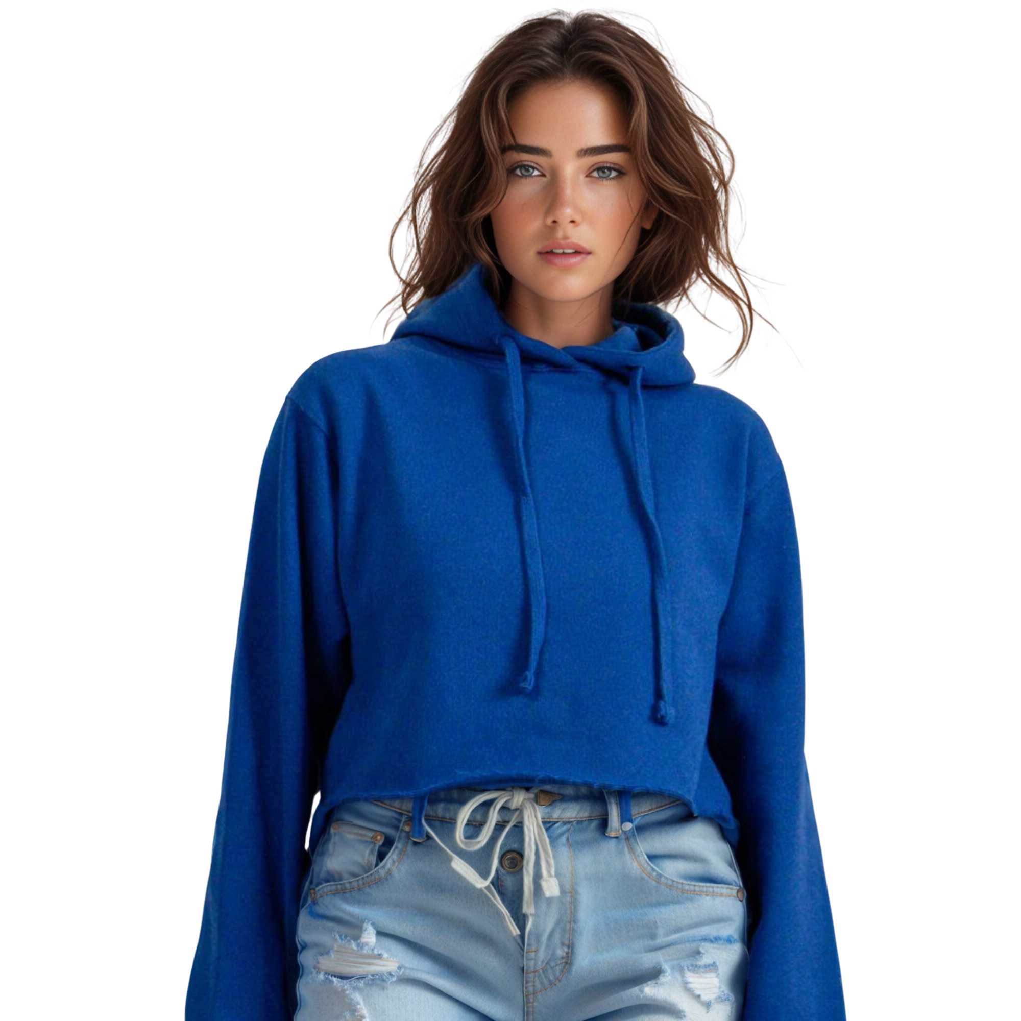 Women's Soft Fleece Cropped Hoodie | Timeless Comfort & Style - XS / Royal Blue - www.upstandingapparel.com