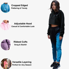 Women's Soft Fleece Cropped Hoodie | Timeless Comfort & Style - XS / Black - www.upstandingapparel.com