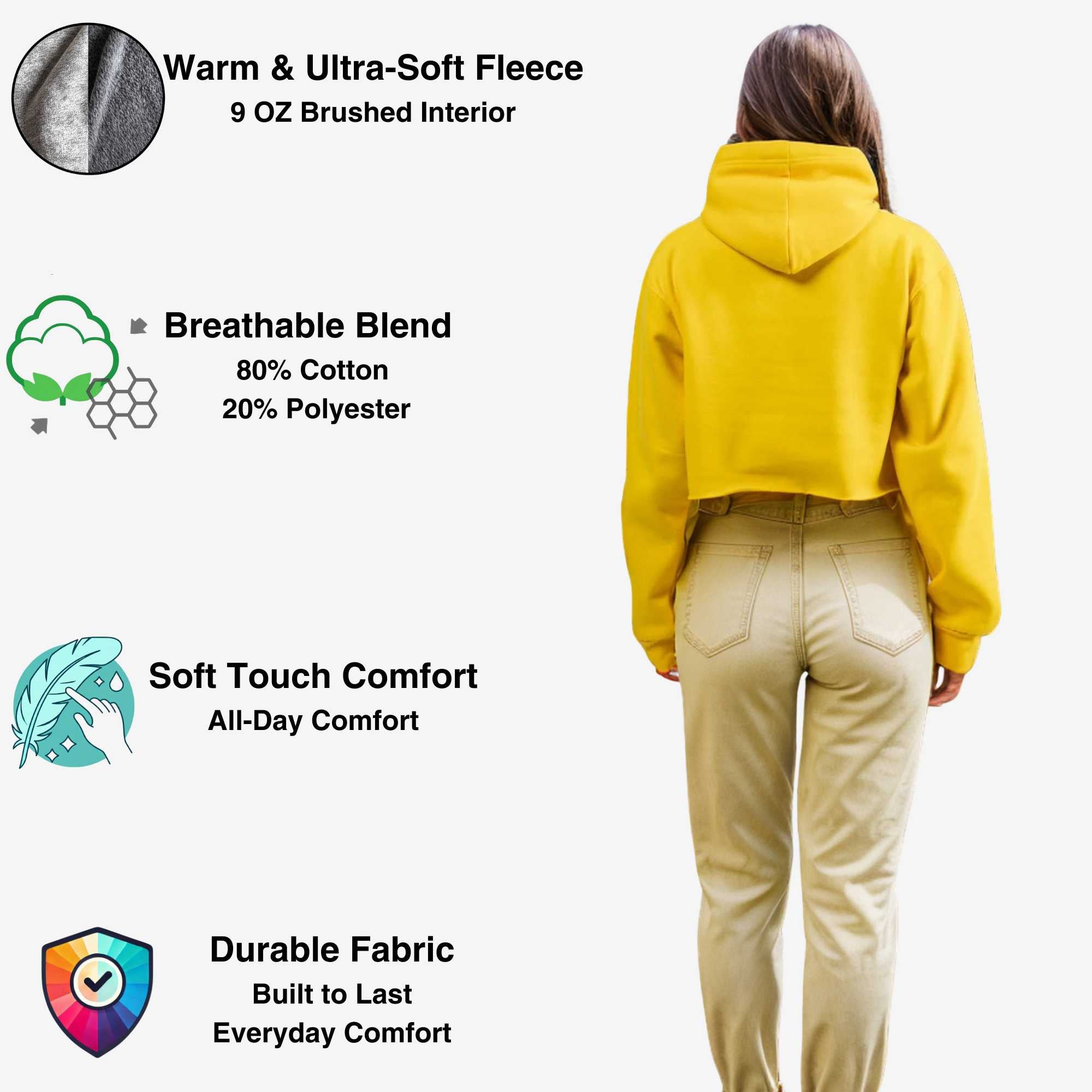 Women's Soft Fleece Cropped Hoodie | Timeless Comfort & Style - XS / Black - www.upstandingapparel.com
