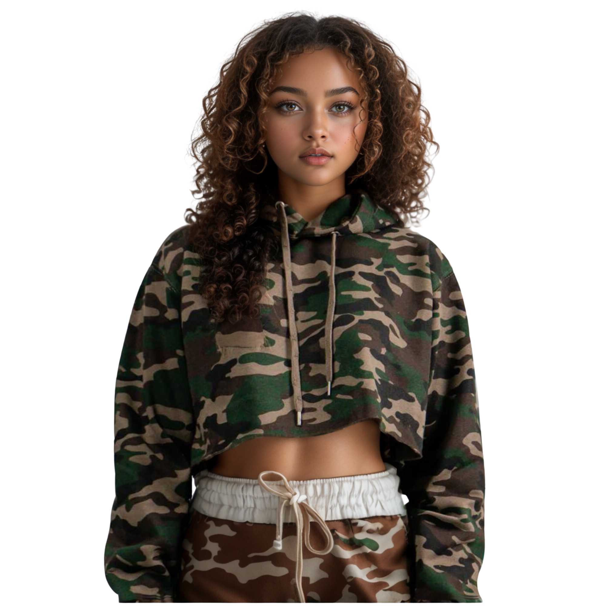 Women's Soft Fleece Cropped Hoodie | Timeless Comfort & Style - XS / Camo - www.upstandingapparel.com