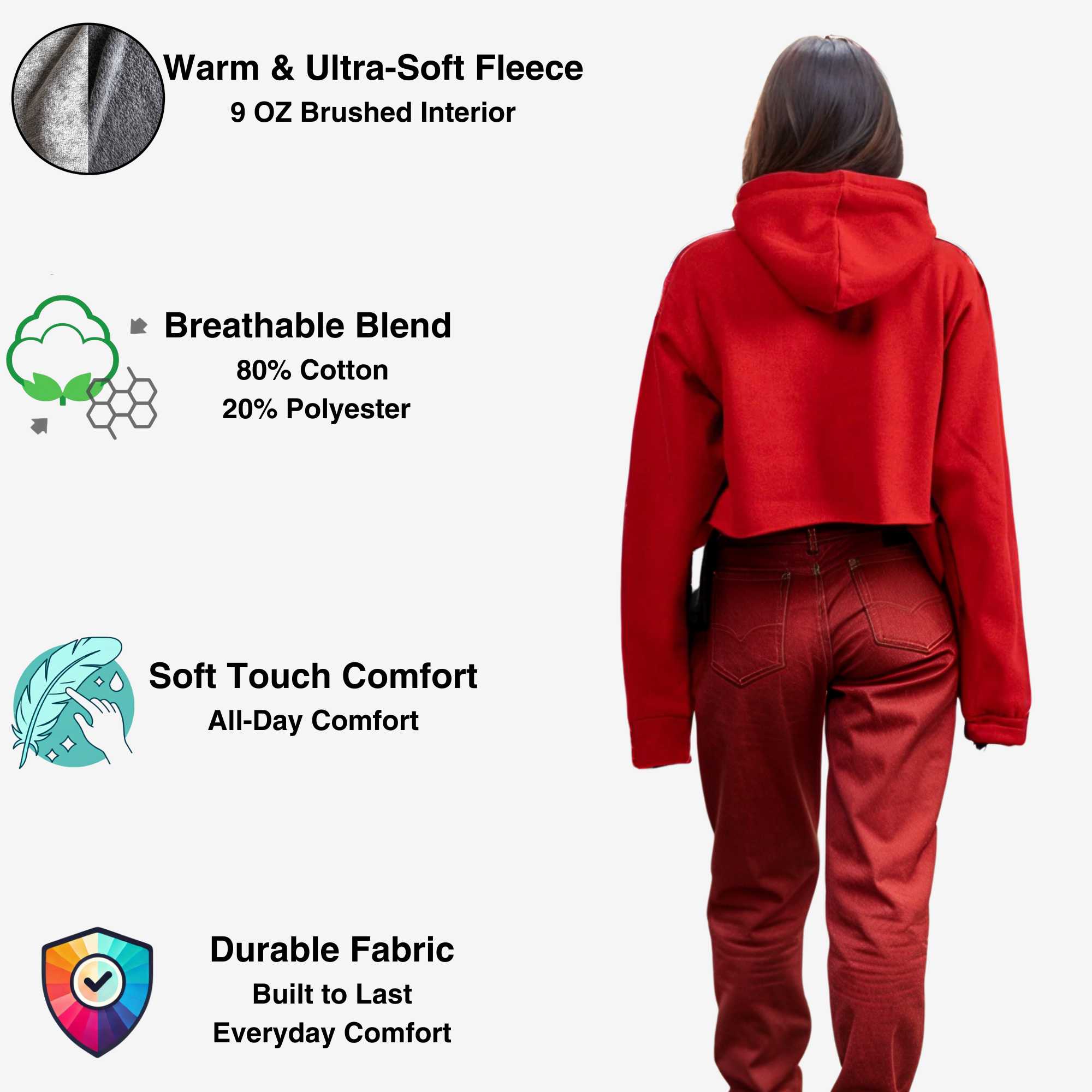 Women's Soft Fleece Cropped Hoodie | Timeless Comfort & Style - XS / Black - www.upstandingapparel.com