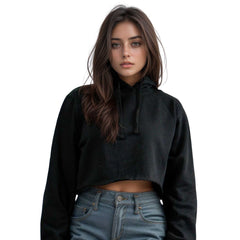 Women's Soft Fleece Cropped Hoodie | Timeless Comfort & Style - XS / Black - www.upstandingapparel.com