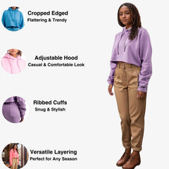 Women's Soft Fleece Cropped Hoodie | Trendy & Vibrant Colors - XS / Lilac - www.upstandingapparel.com