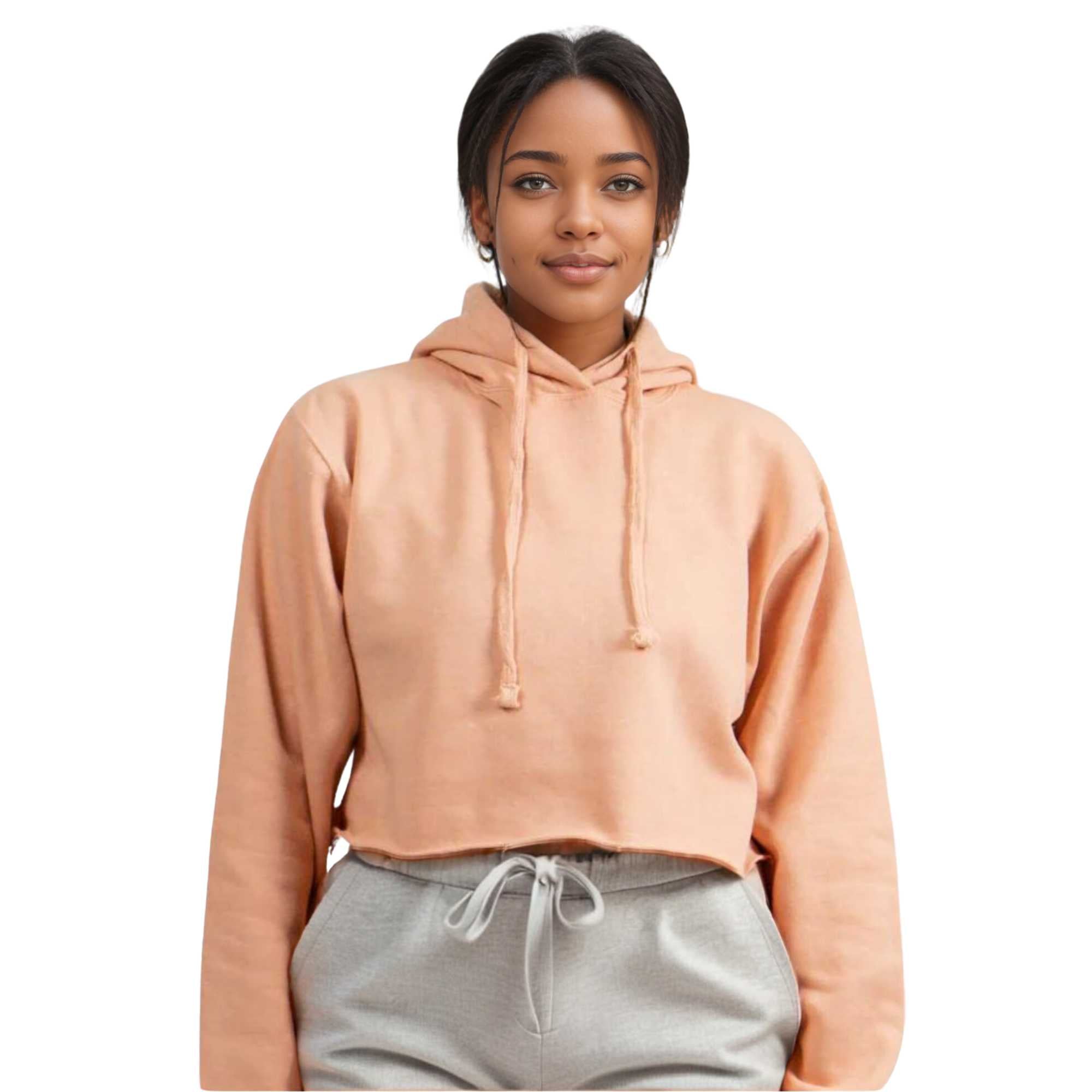 Women's Soft Fleece Cropped Hoodie | Trendy & Vibrant Colors - XS / Peach - www.upstandingapparel.com