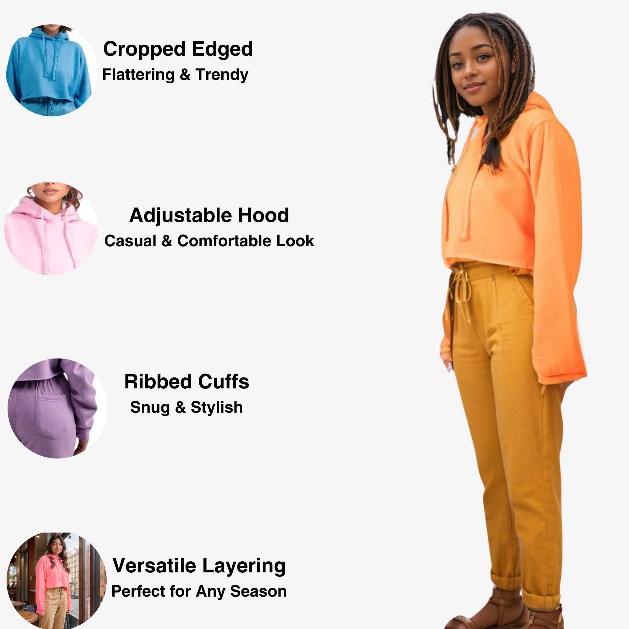 Women's Soft Fleece Cropped Hoodie | Trendy & Vibrant Colors - XS / Lilac - www.upstandingapparel.com