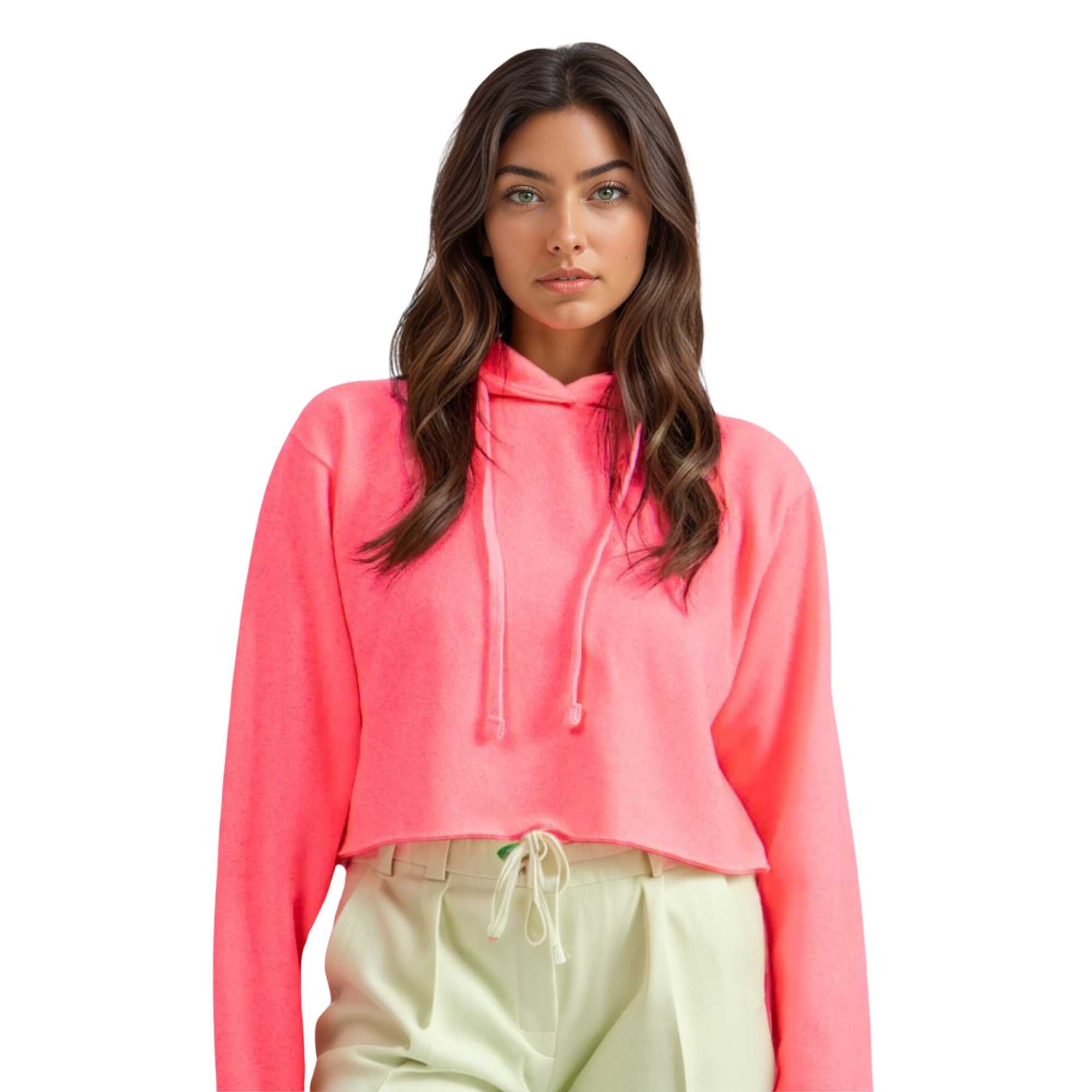 Women's Soft Fleece Cropped Hoodie | Trendy & Vibrant Colors - XS / Neo Pink - www.upstandingapparel.com