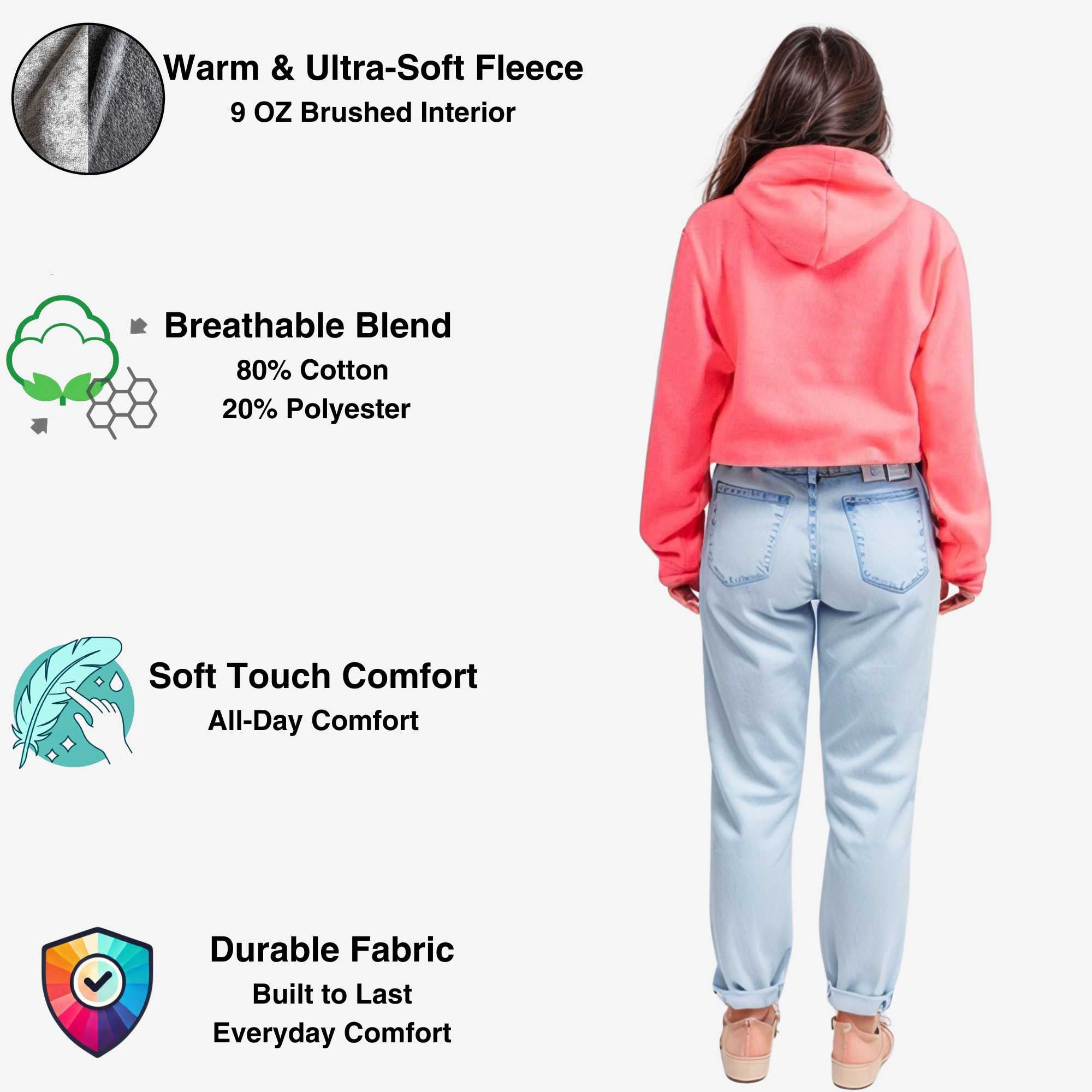 Women's Soft Fleece Cropped Hoodie | Trendy & Vibrant Colors - XS / Lilac - www.upstandingapparel.com