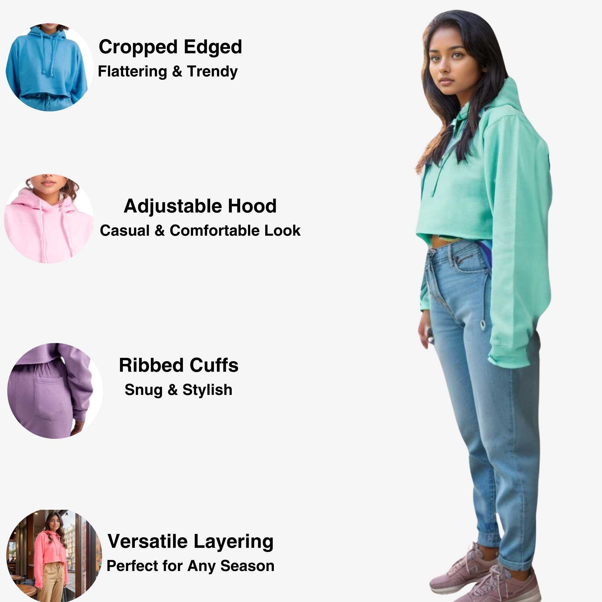 Women's Soft Fleece Cropped Hoodie | Trendy & Vibrant Colors - XS / Lilac - www.upstandingapparel.com
