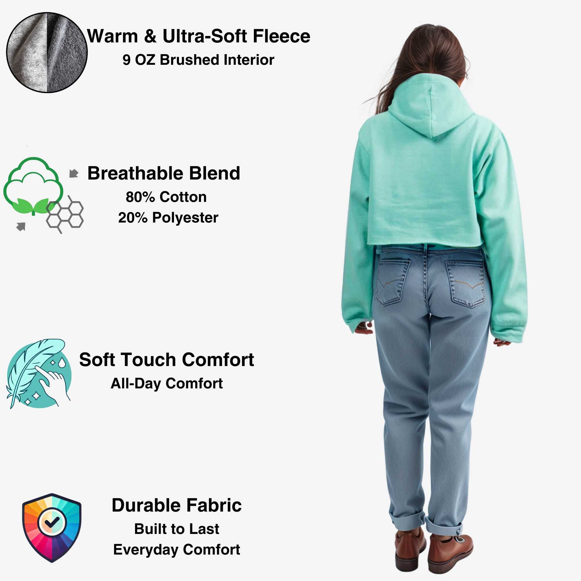 Women's Soft Fleece Cropped Hoodie | Trendy & Vibrant Colors - XS / Lilac - www.upstandingapparel.com