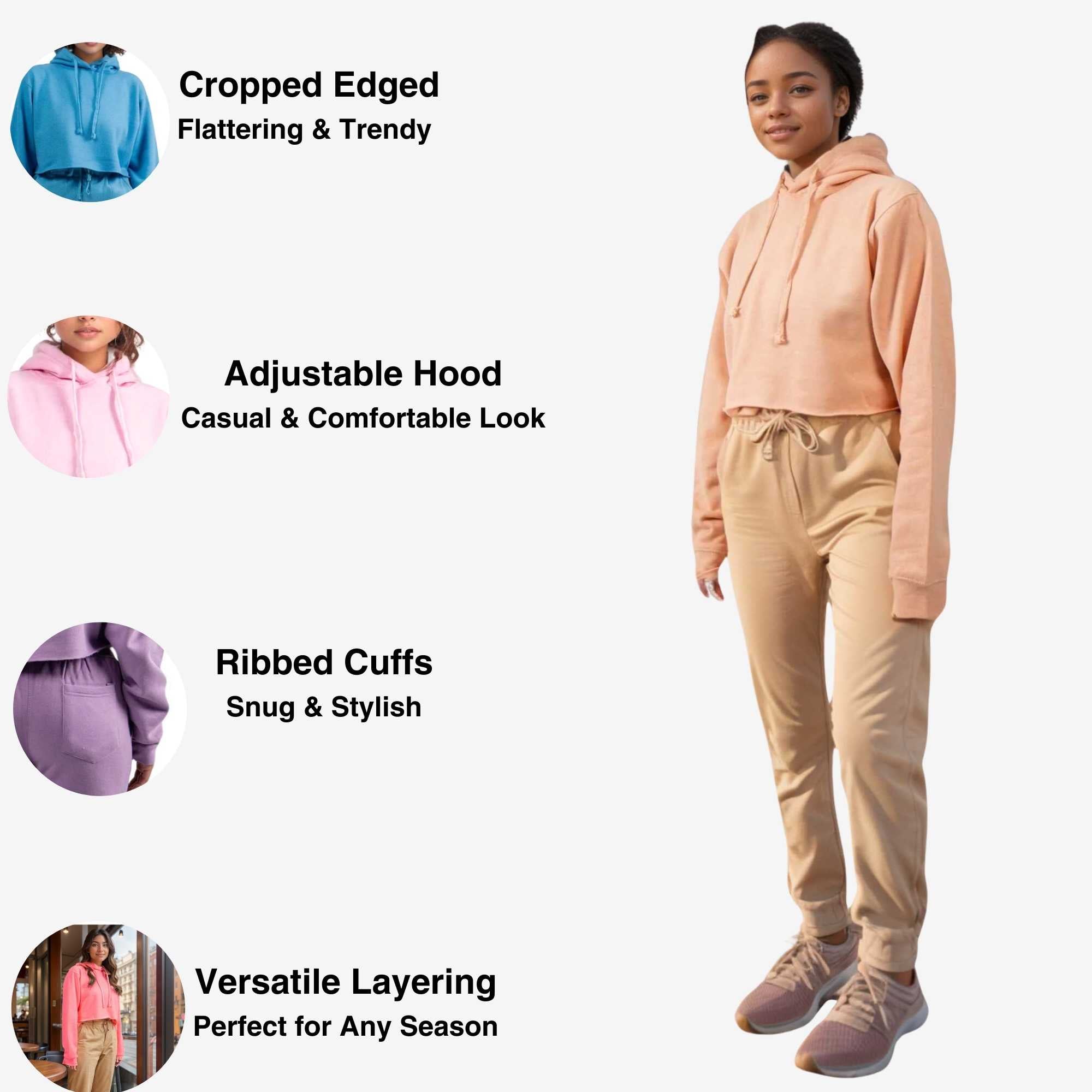 Women's Soft Fleece Cropped Hoodie | Trendy & Vibrant Colors - XS / Lilac - www.upstandingapparel.com