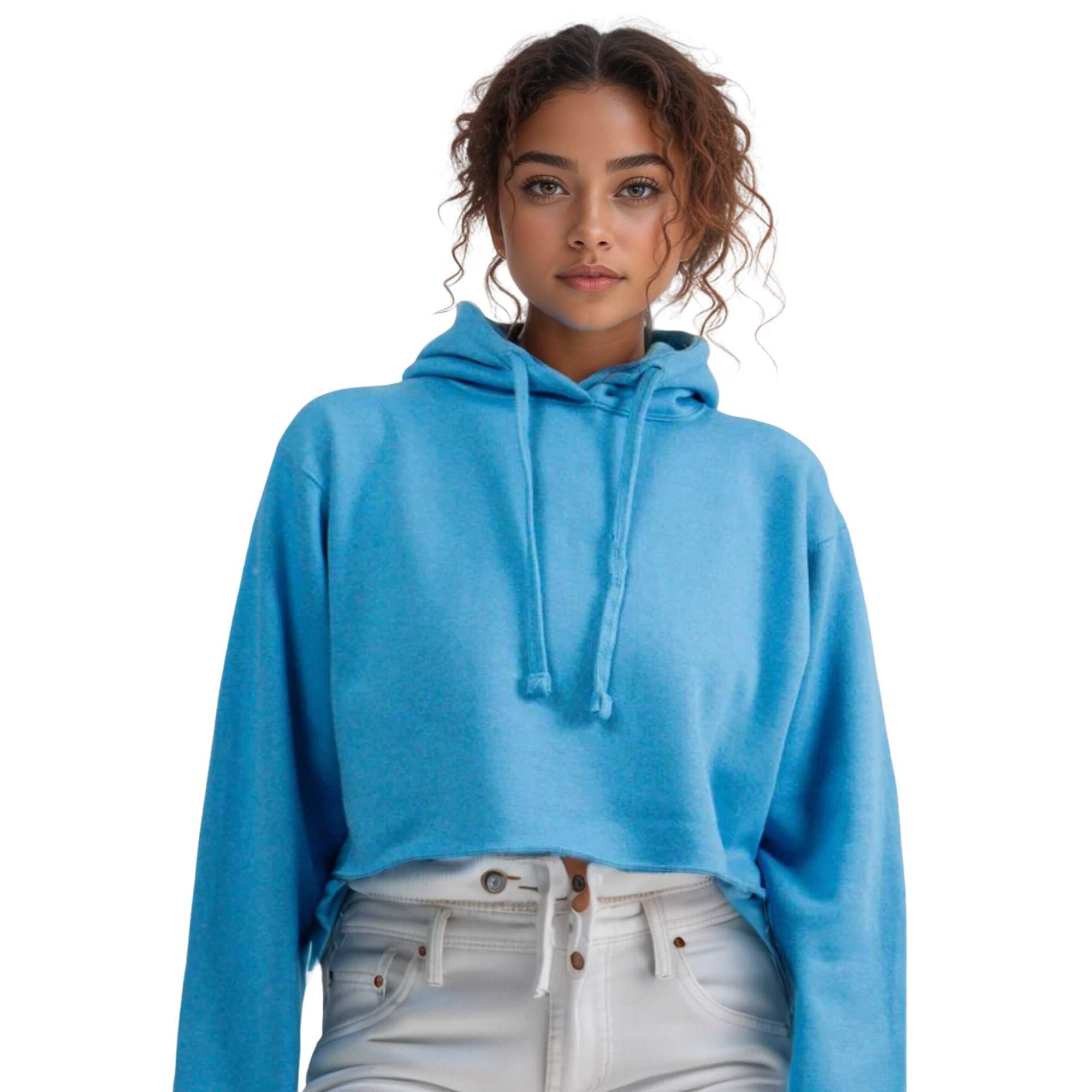 Women's Soft Fleece Cropped Hoodie | Trendy & Vibrant Colors - XS / Sky Blue - www.upstandingapparel.com