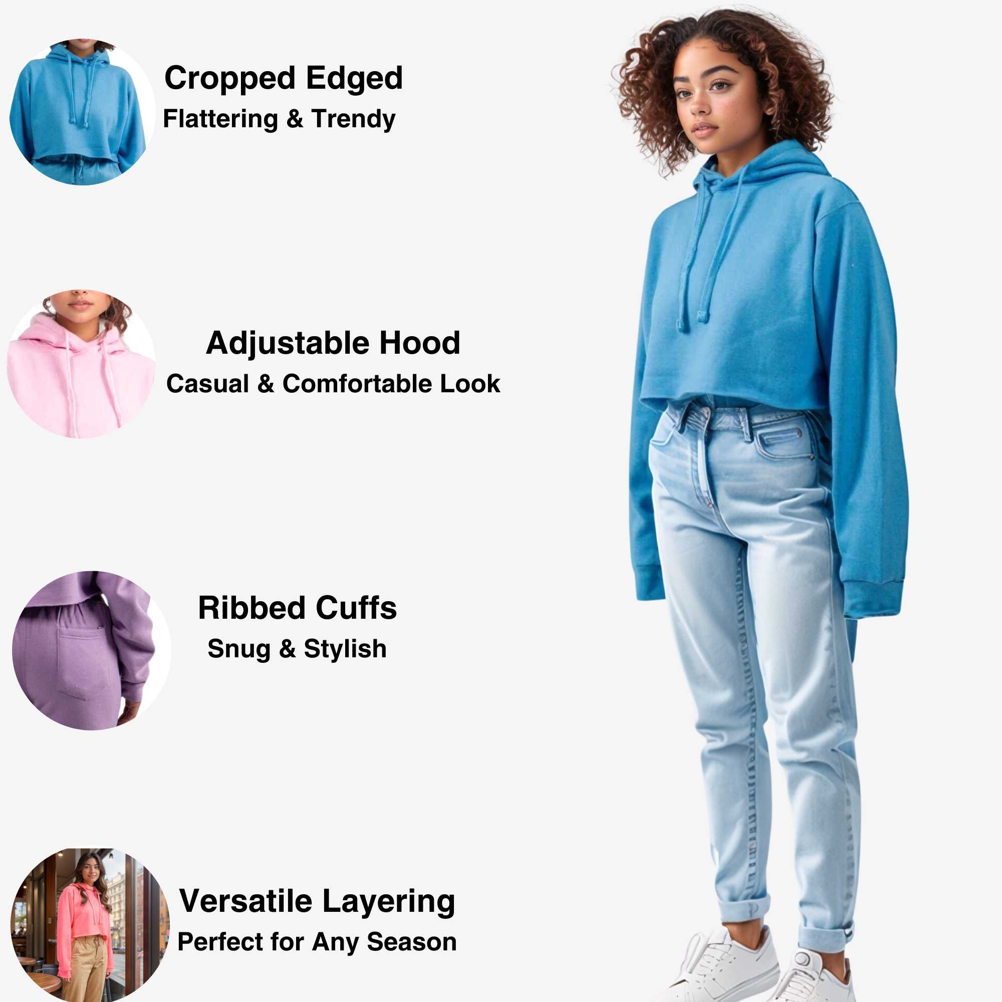 Women's Soft Fleece Cropped Hoodie | Trendy & Vibrant Colors - XS / Lilac - www.upstandingapparel.com