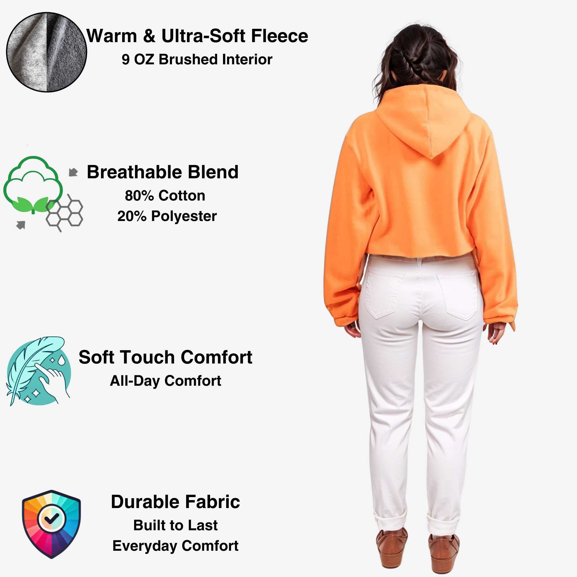 Women's Soft Fleece Cropped Hoodie | Trendy & Vibrant Colors - XS / Lilac - www.upstandingapparel.com