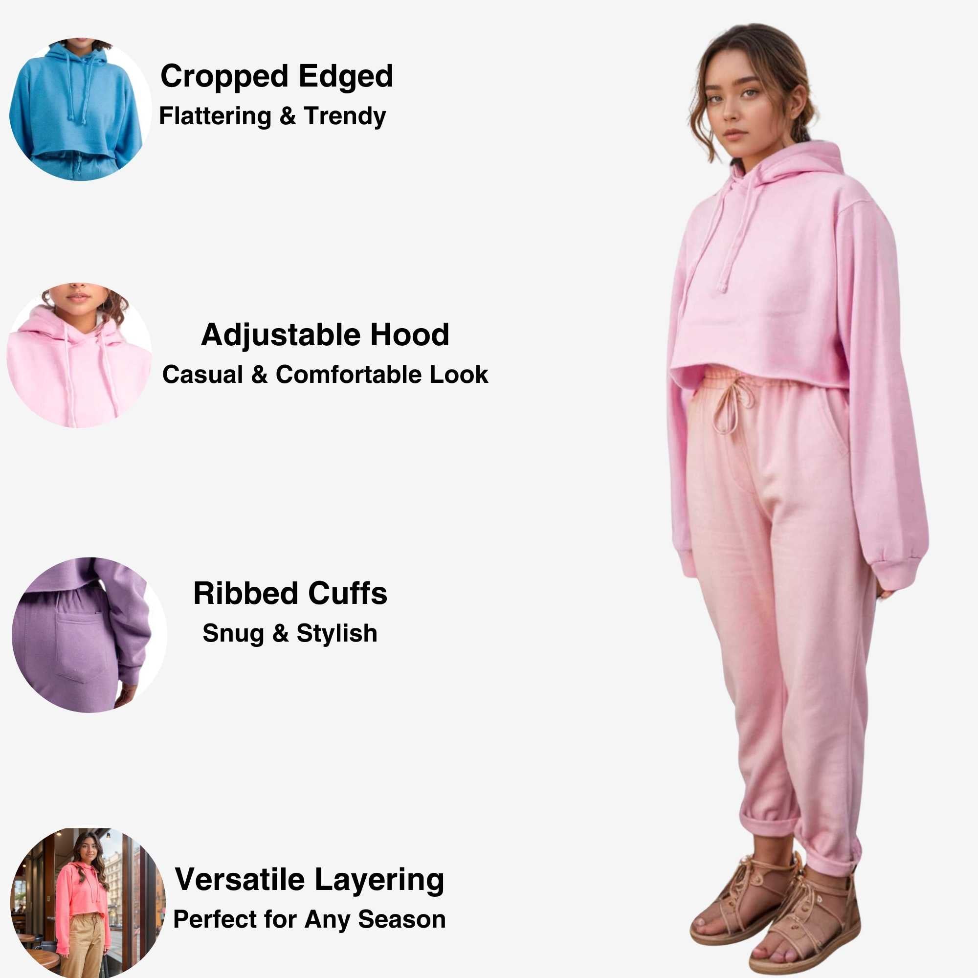 Women's Soft Fleece Cropped Hoodie | Trendy & Vibrant Colors - XS / Lilac - www.upstandingapparel.com