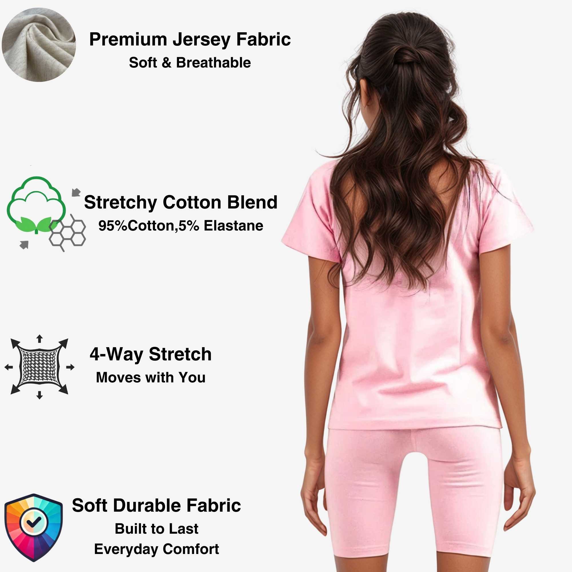 Women's T-Shirt & Biker Short Set | High-Waist, Flexible Fit - XS / Red - www.upstandingapparel.com