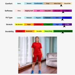Women's T-Shirt & Biker Short Set | High-Waist, Flexible Fit - XS / Red - www.upstandingapparel.com