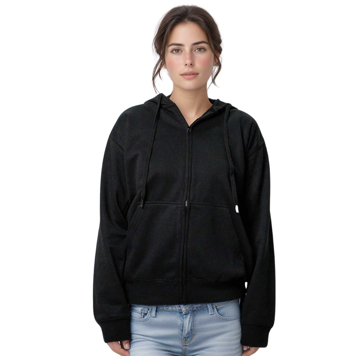 Women's Zip-Up Fleece Hoodie | Cozy Comfort & Style - XS / Black - www.upstandingapparel.com