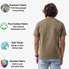Your Go-To Men's Heavyweight T-Shirt | Soft & Durable Cotton - S / Khaki - www.upstandingapparel.com